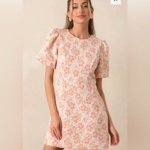 Reddress Little Luxuries Apricot Jacquard Dress Size Small